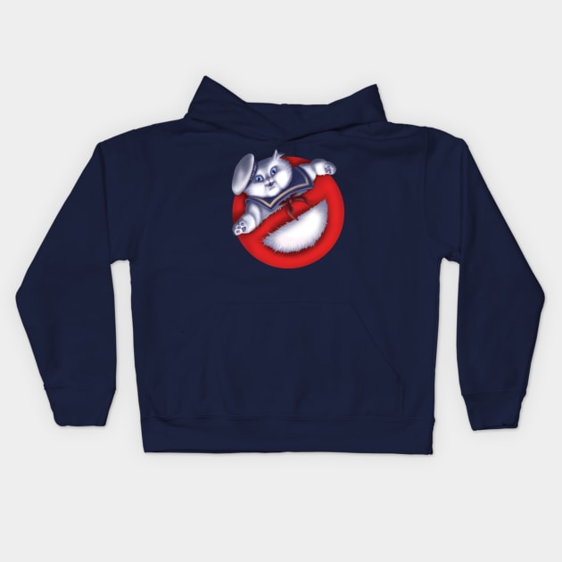 Stay Puft Marshmallow Cat Kids Hoodie by GeekyPet